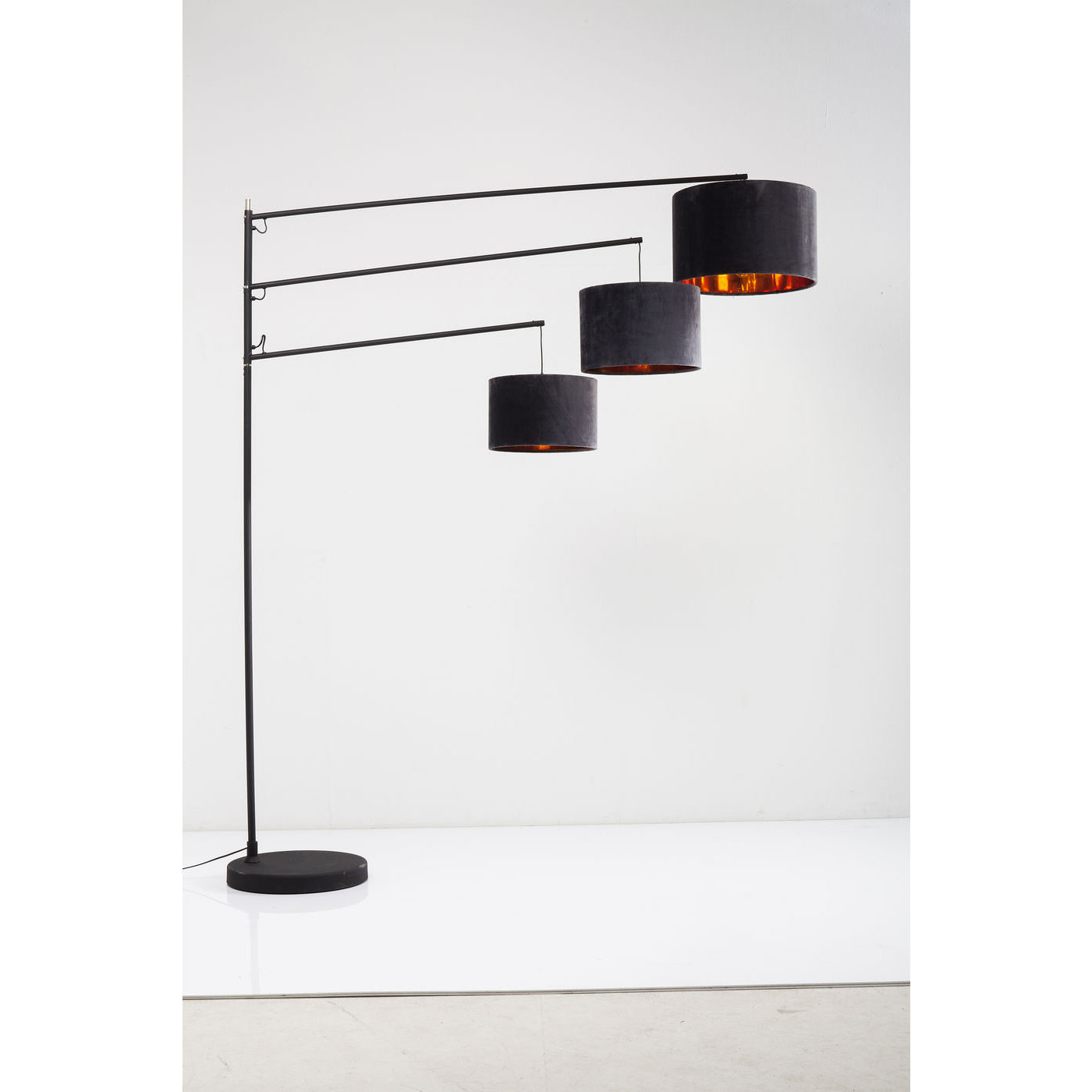 Kare Design Lemming Tree Night Sky Gulvlampe - Grå/Sort Stof Og Sort Stål Belysning