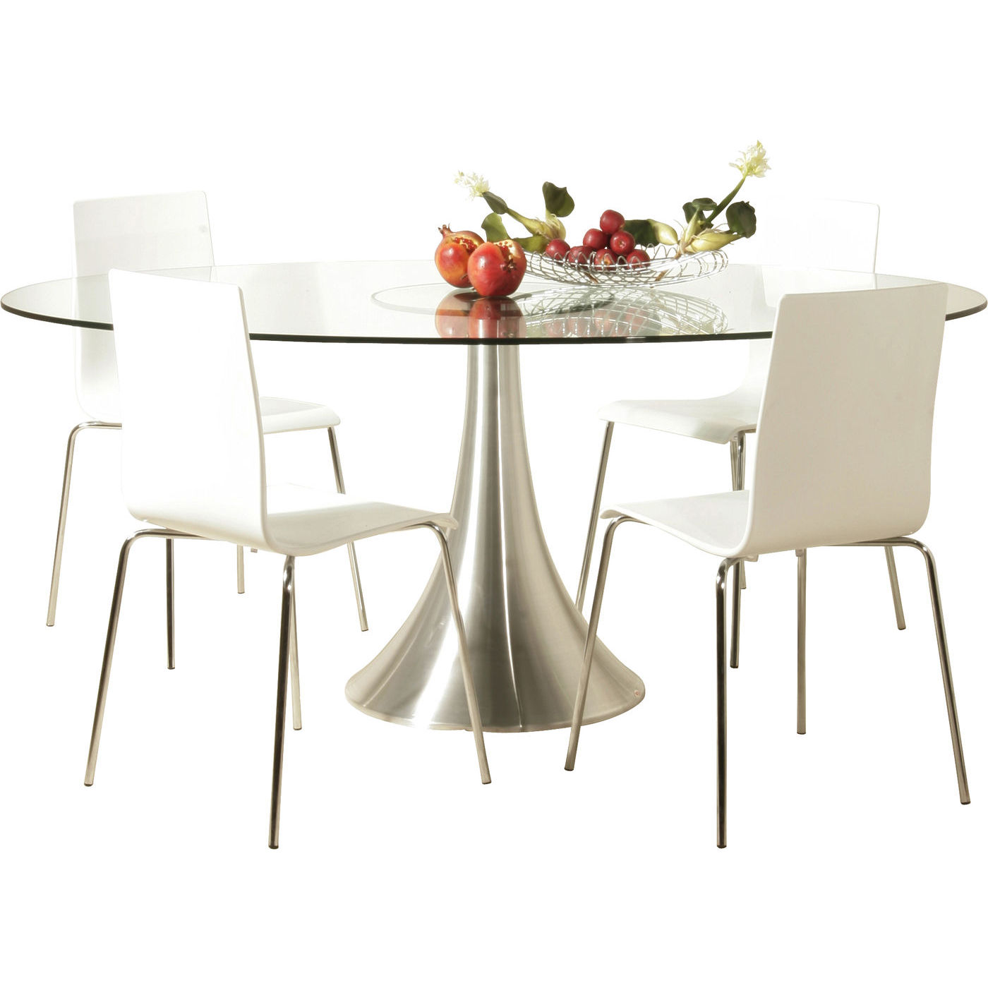 Kare Design Grande Possibilita Spisebord - Klart Glas/Sølv Aluminium, Ovalt (180X120)
