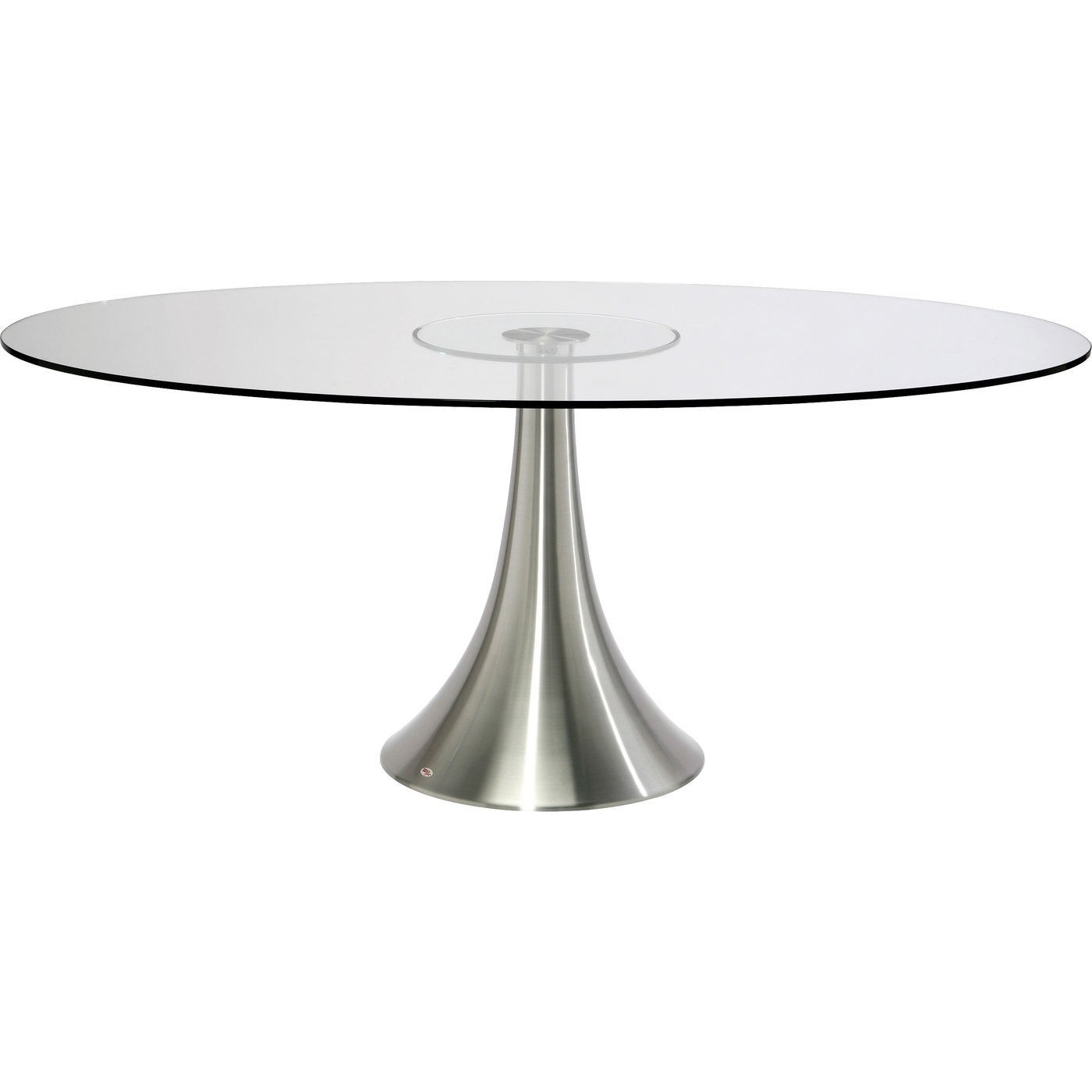 Kare Design Grande Possibilita Spisebord - Klart Glas/Sølv Aluminium, Ovalt (180X120)