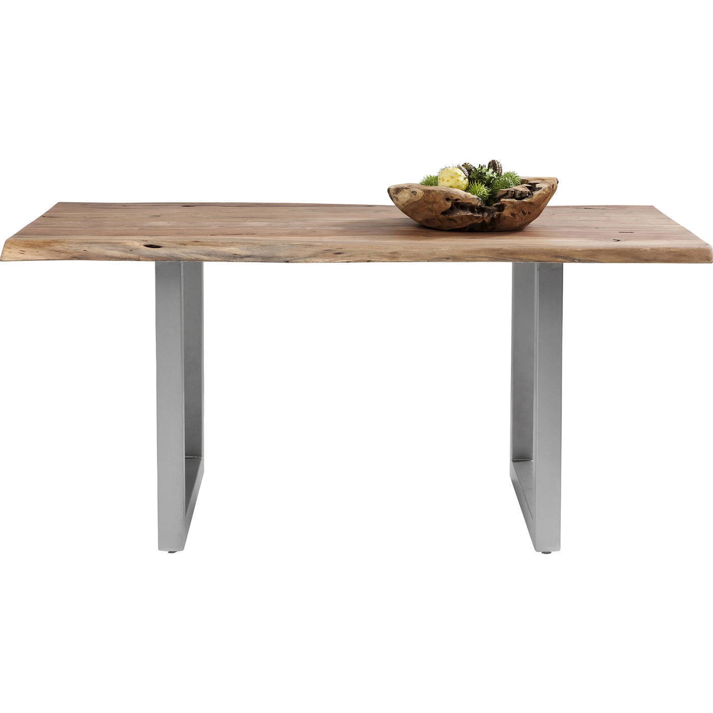 Kare Design Kare Design Pure Nature Spisebord - Natur Akacietræ/Grå Stål, Unik (160X80) Spisestue