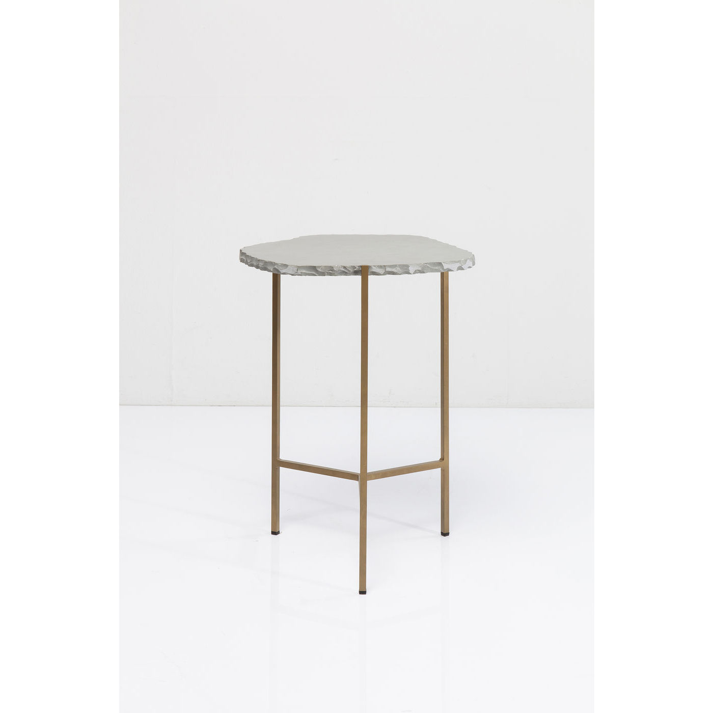Kare Design Piedra Grey Sidebord - Grå Skifer/Guld Stål Dagligstue