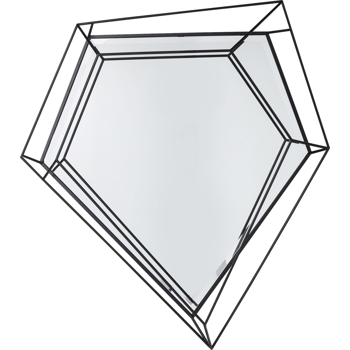 Kare Design Wire Diamond Schwarz Vægspejl - Spejlglas/Sort Stål (104X92)