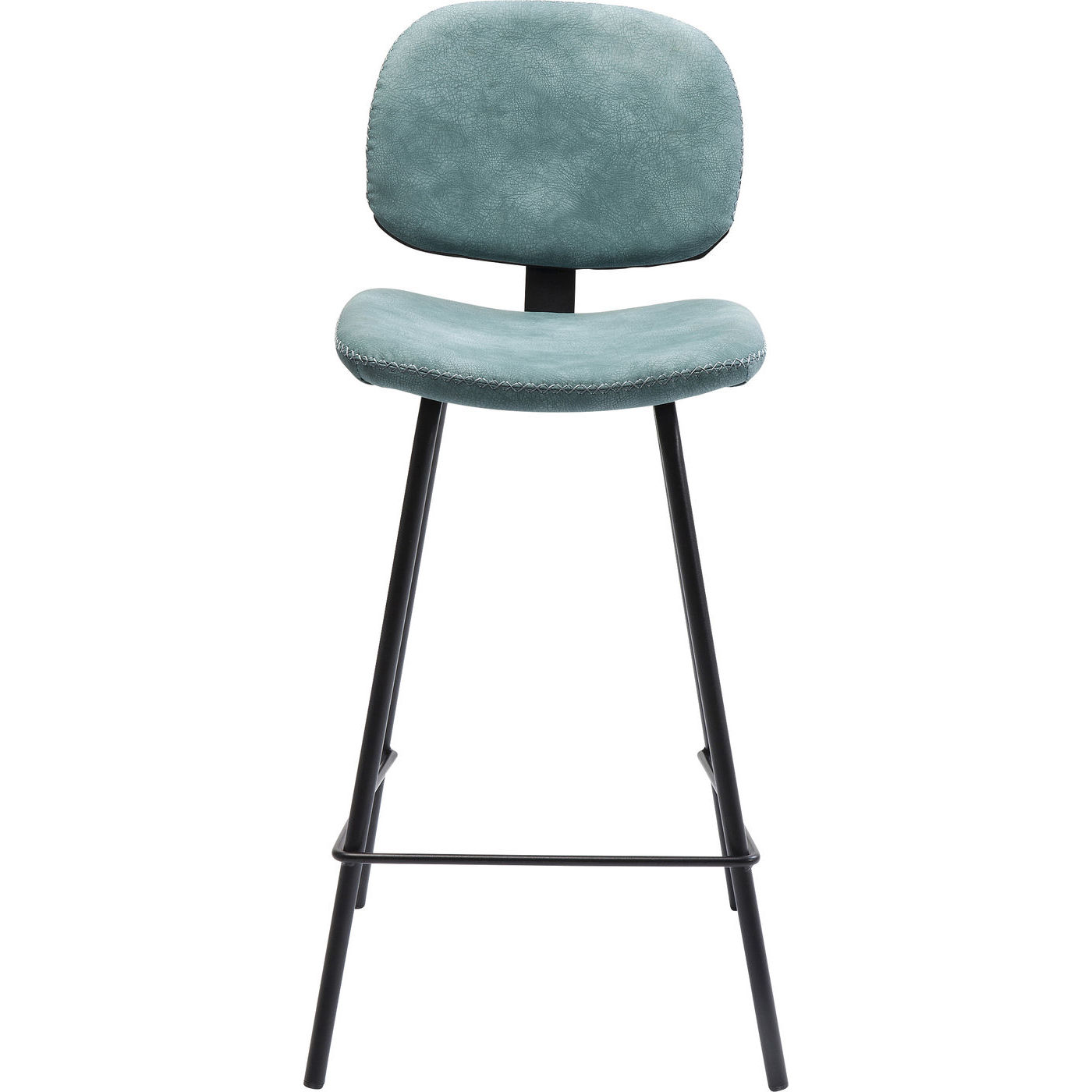 Kare Design Kare Design Barber Light Blue Barstol - Lyseblåt Læderlook/Stålben Dagligstue
