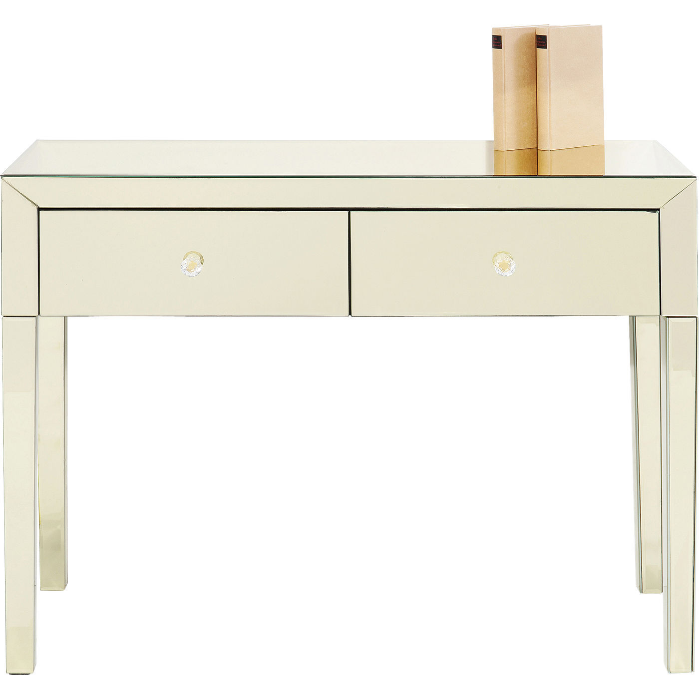 Kare Design Luxury Champagne Konsolbord - Spejlglas M. 2 Skuffer