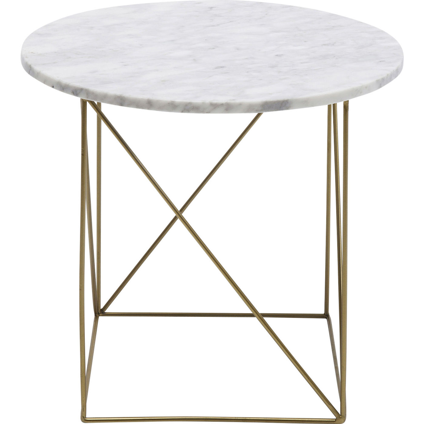 KARE DESIGN Key Largo White sidebord - hvidt marmor/guld stål, rundt (Ø40) Billede af KARE DESIGN Key Largo White sidebord - hvidt marmor/guld stål, rundt (Ø40)