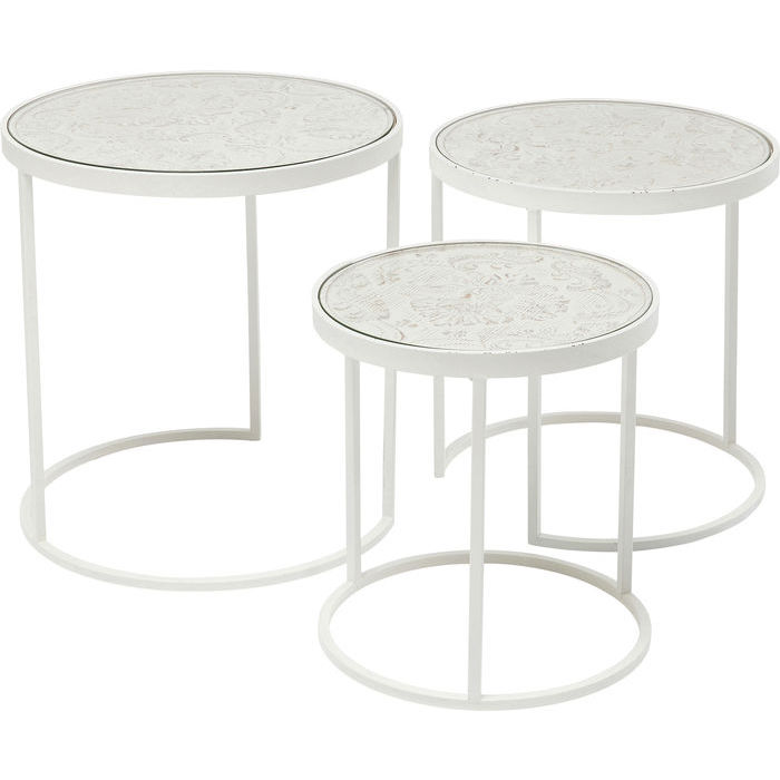 KARE DESIGN Sweet Home sidebord - hvidt gran/stål, rundt (3/sæt) Billede af KARE DESIGN Sweet Home sidebord - hvidt gran/stål, rundt (3/sæt)