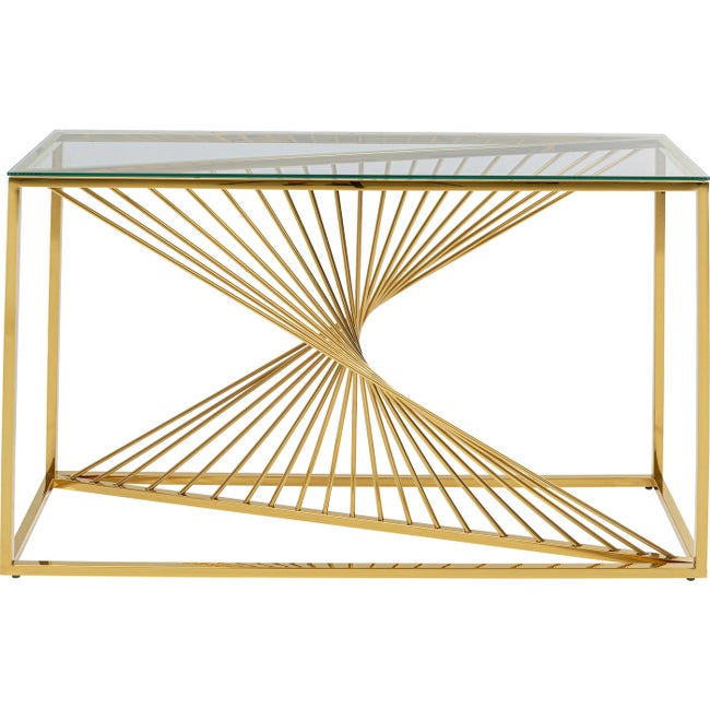 Kare Design Kare Design Laser Gold Konsolbord - Klar Glas Og Guld Stål (120X40) Entré