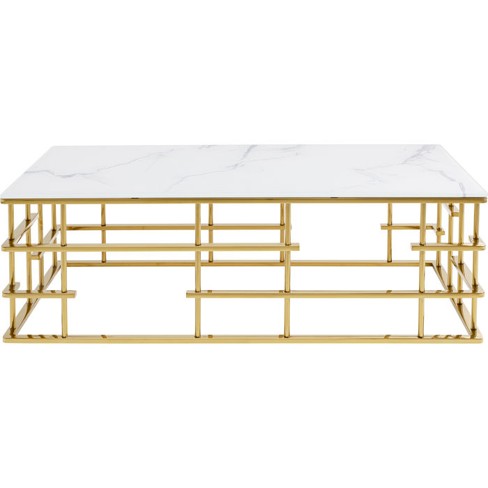 Kare Design Kare Design Rome Gold Sofabord - Glas Og Guld Stål (130X70) Dagligstue