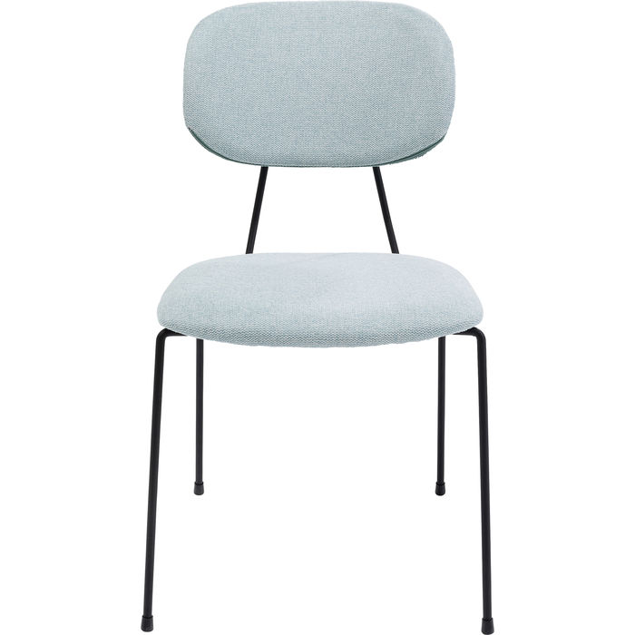Kare Design Eda Spisebordsstol - Lyseblå Polyester Og Stål