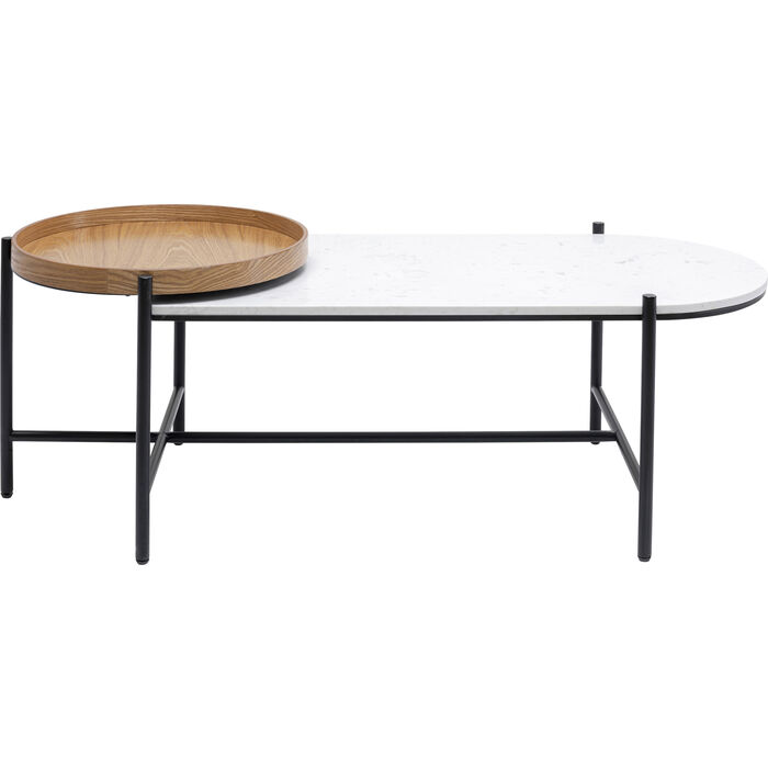 Kare Design Layered Sofabord - Marmor, Ask Krydsfiner, Stål (128X55) Dagligstue