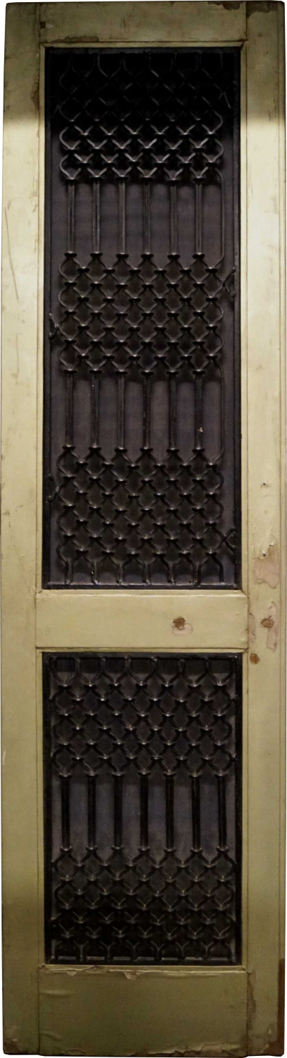 TRADEMARK LIVING gammel trædør - olivengrøn/creme træ og sort jerngitter, m. patina (206x55) Billede af TRADEMARK LIVING gammel trædør - olivengrøn/creme træ og sort jerngitter, m. patina (206x55)