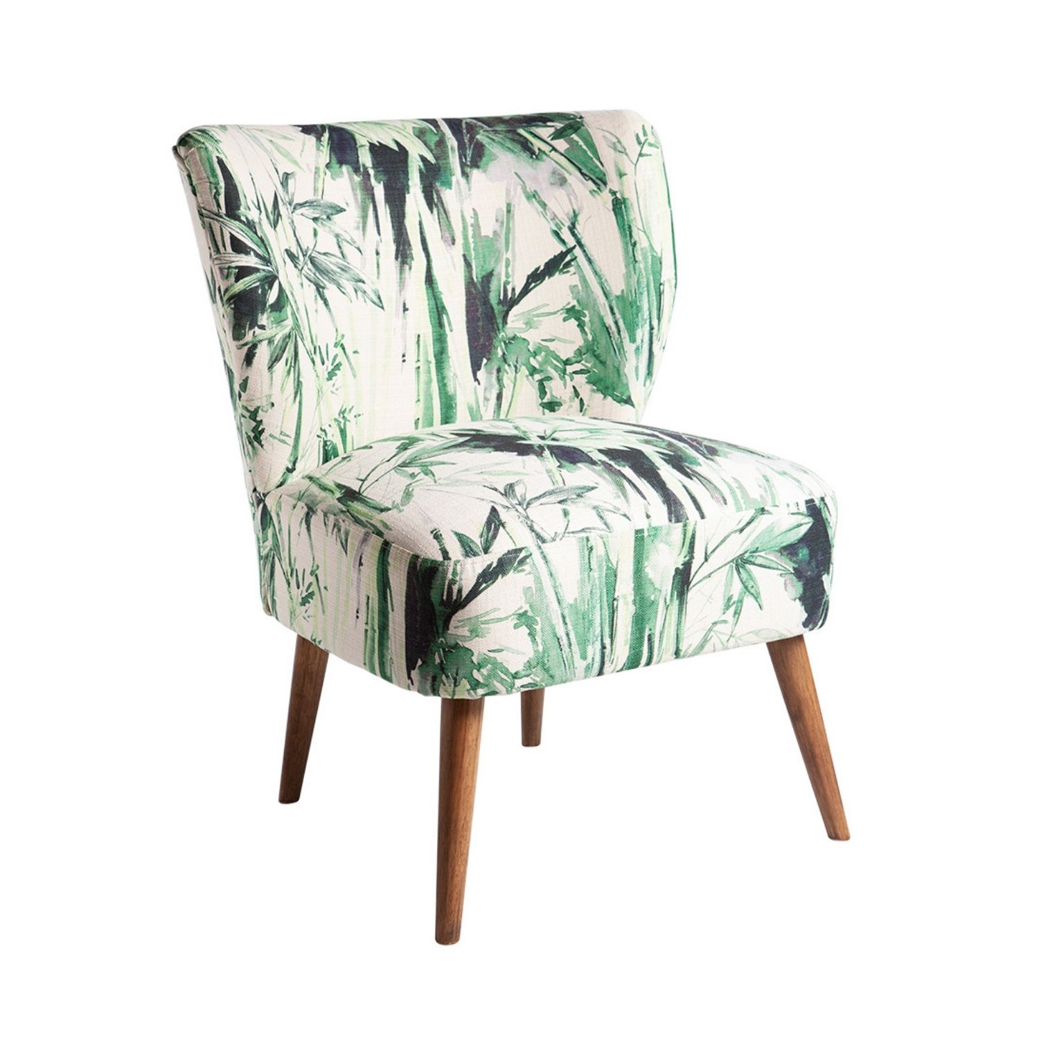 Rge Bamboo Lænestol - Hvid Og Grøn Polyester