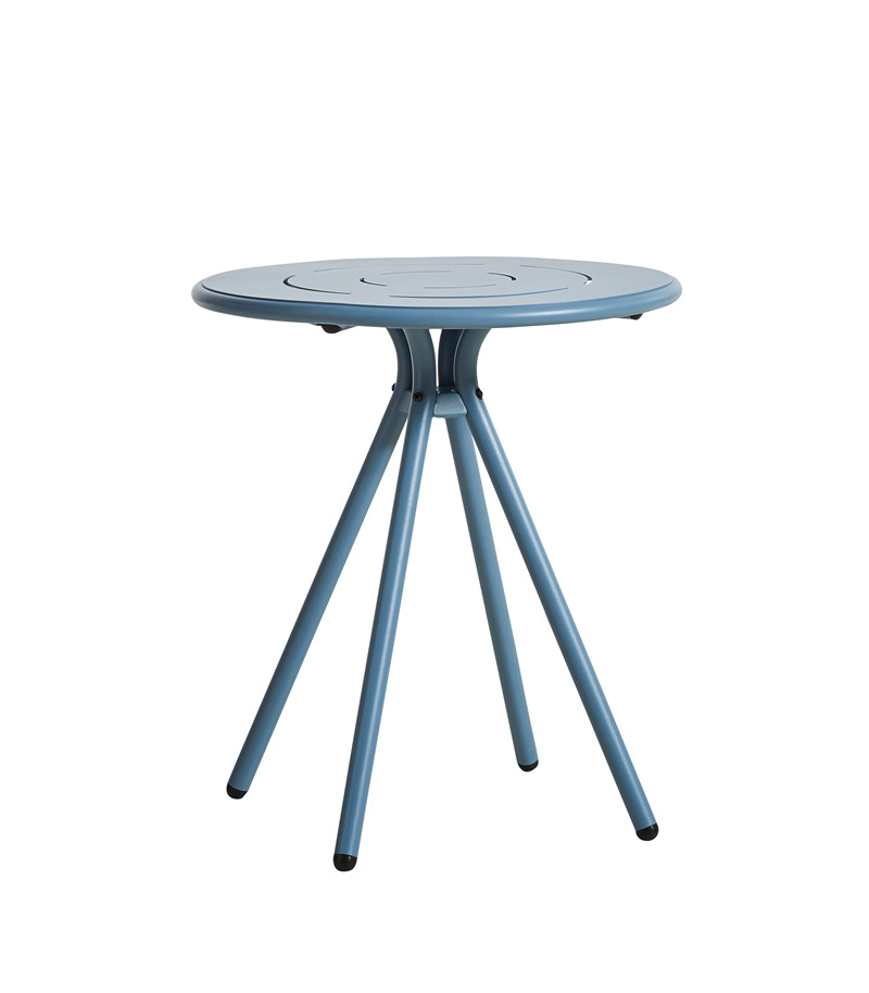 Woud Ray Cafébord - Blå Aluminium, Rund (Ø65) Havemøbler
