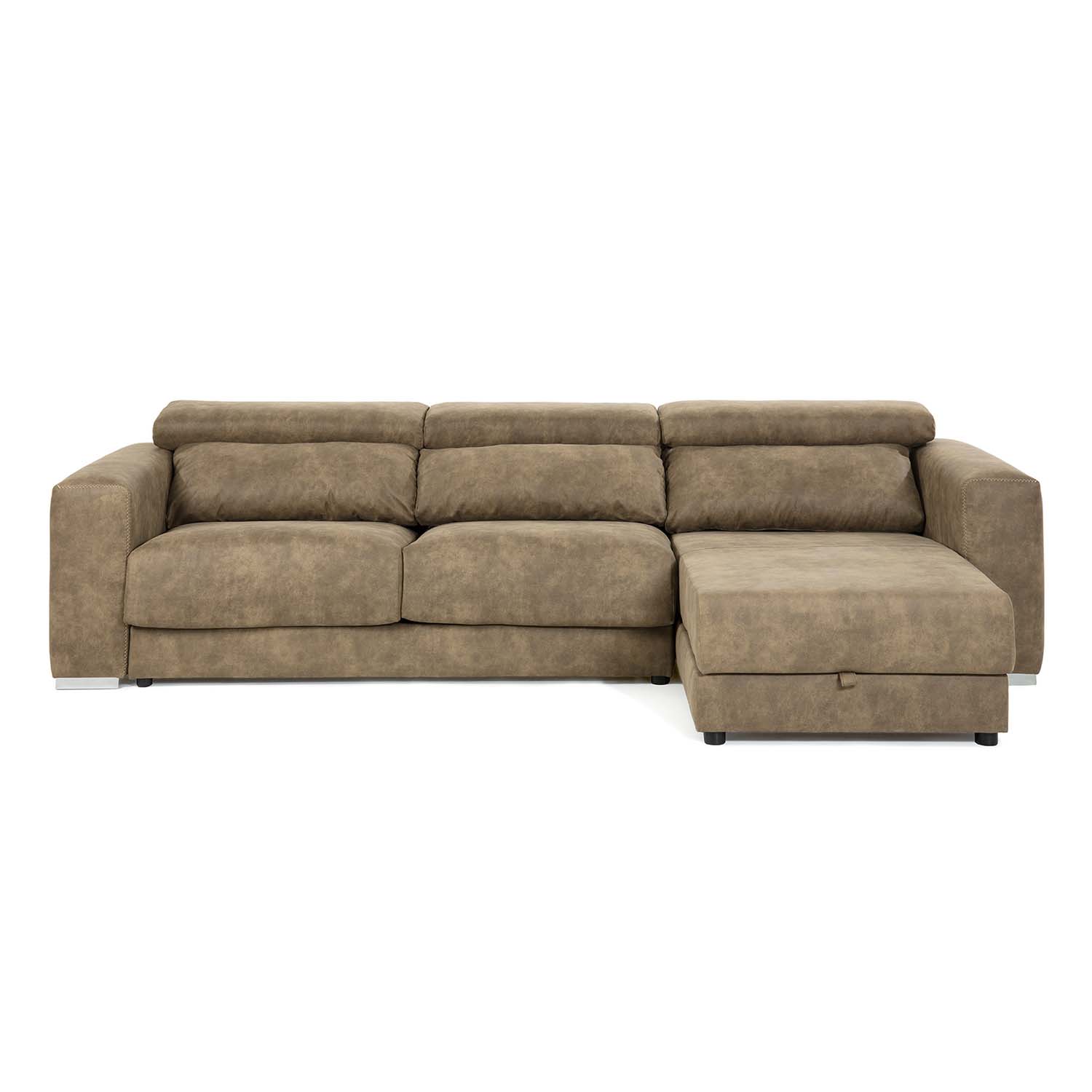 Laforma Singapore Sofa, M. Chaiselong - Brun Polyester Og Stål