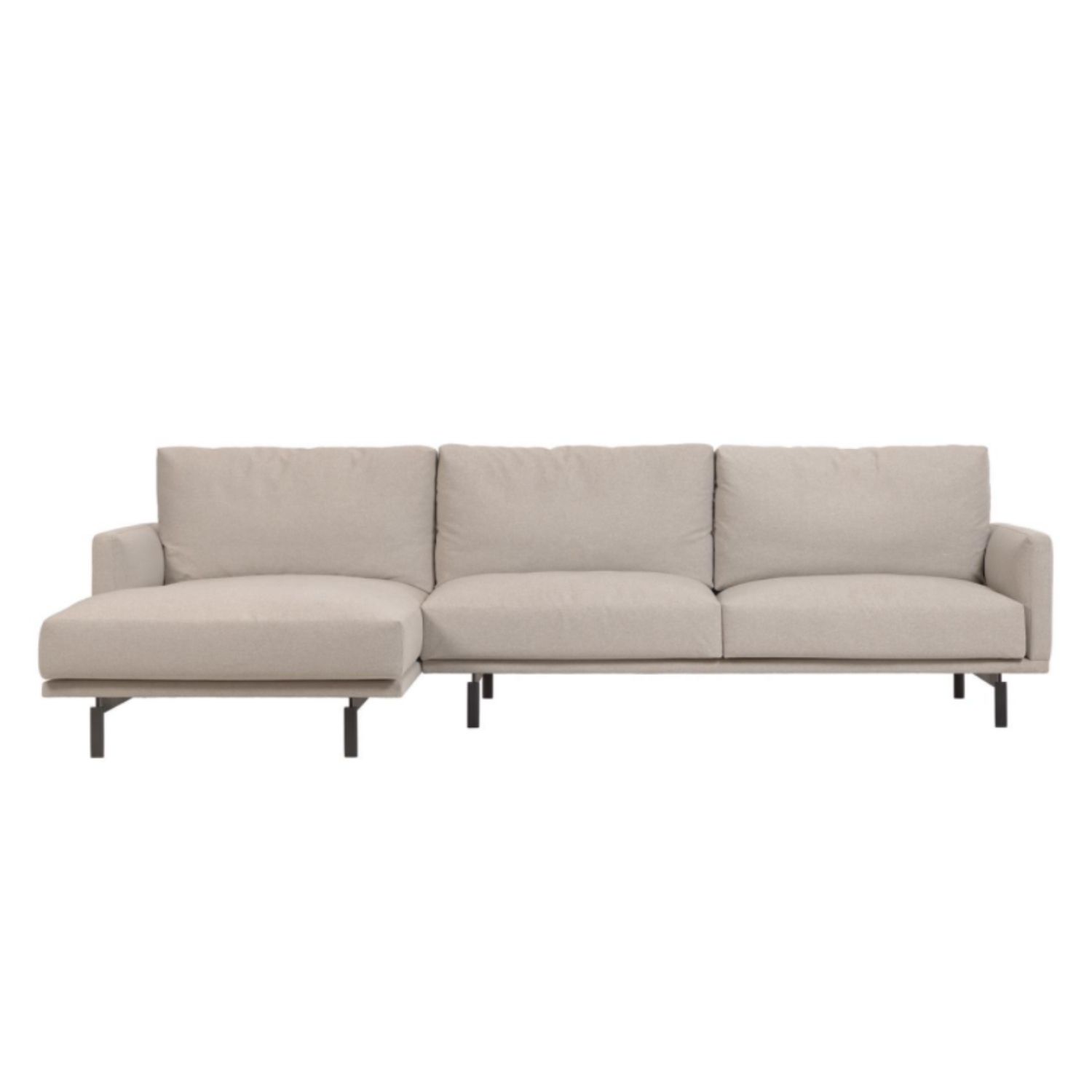 Laforma Galene Sofa, M. Chaiselong I Venstre Side - Beige Polyester Og Stål