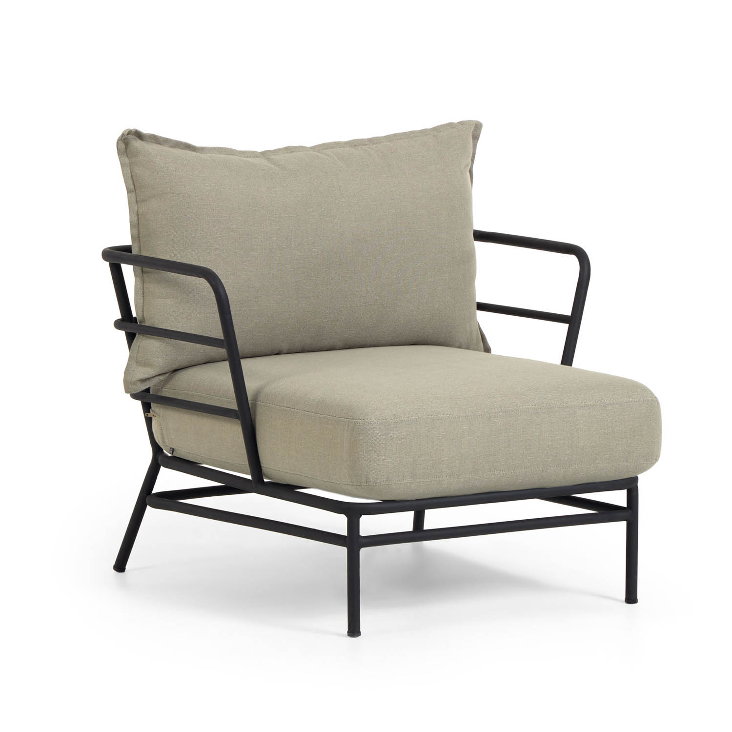 Laforma Mareluz Havestol, M. Armlæn - Grå Polyester Og Sort Stål Terrasse & Have