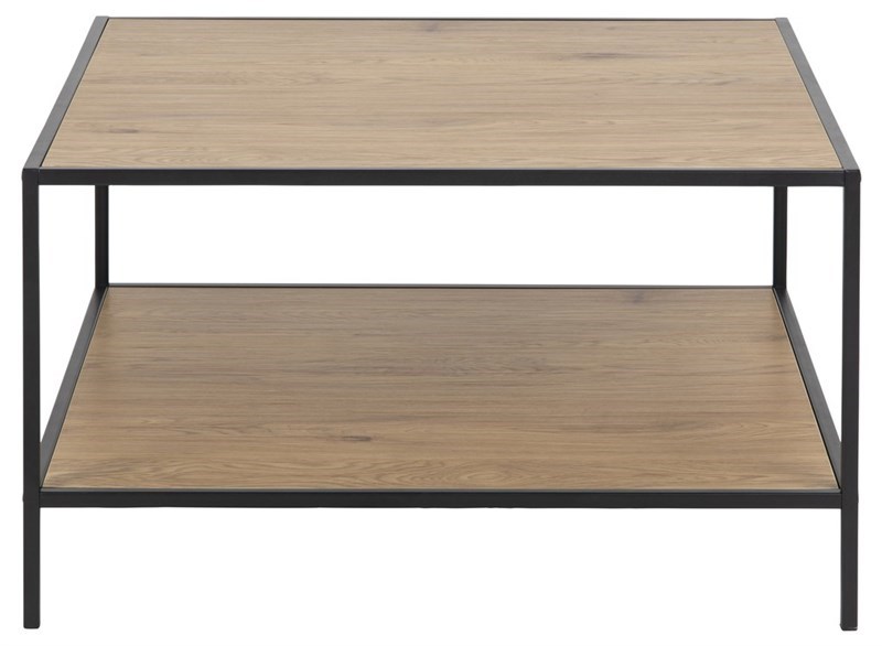 Act Nordic Seaford Sofabord, M. 1 Hylde - Natur Papir Vildeg Og Sort Metal (80X80) Dagligstue