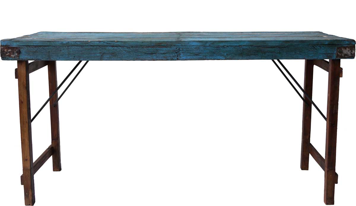 Trademark Living Spisebord - Blåt Træ M. Patina (172X61)