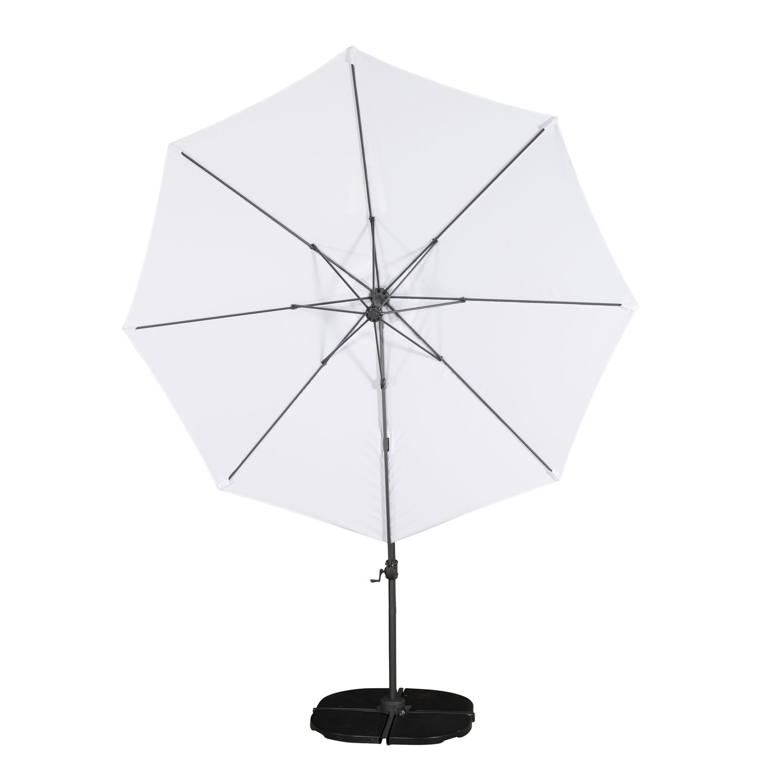 Venture Design Leeds Parasol 3M - Hvid, Sort Aluminium Og Stål