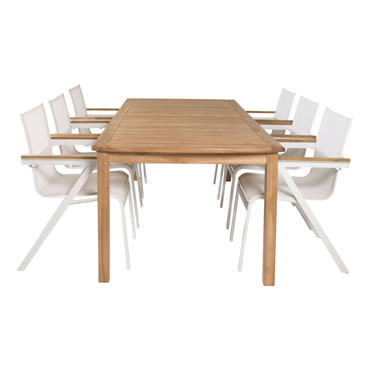 Venture Design Venture Design Havesæt, M. Kenya Bord (220X100) Og 6 Mexico Stole, M. Armlæn - Teak/Alu/Textilene Havemøbler