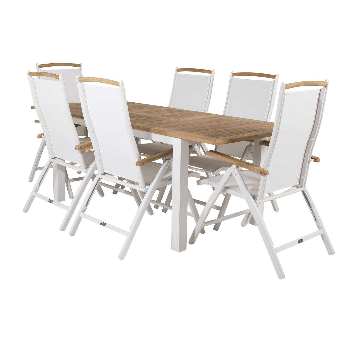 Venture Design Havesæt, M. Panama Bord, M. Udtræk Og 6 Panama 5:Pos. Stole, M. Armlæn - Teak/Alu
