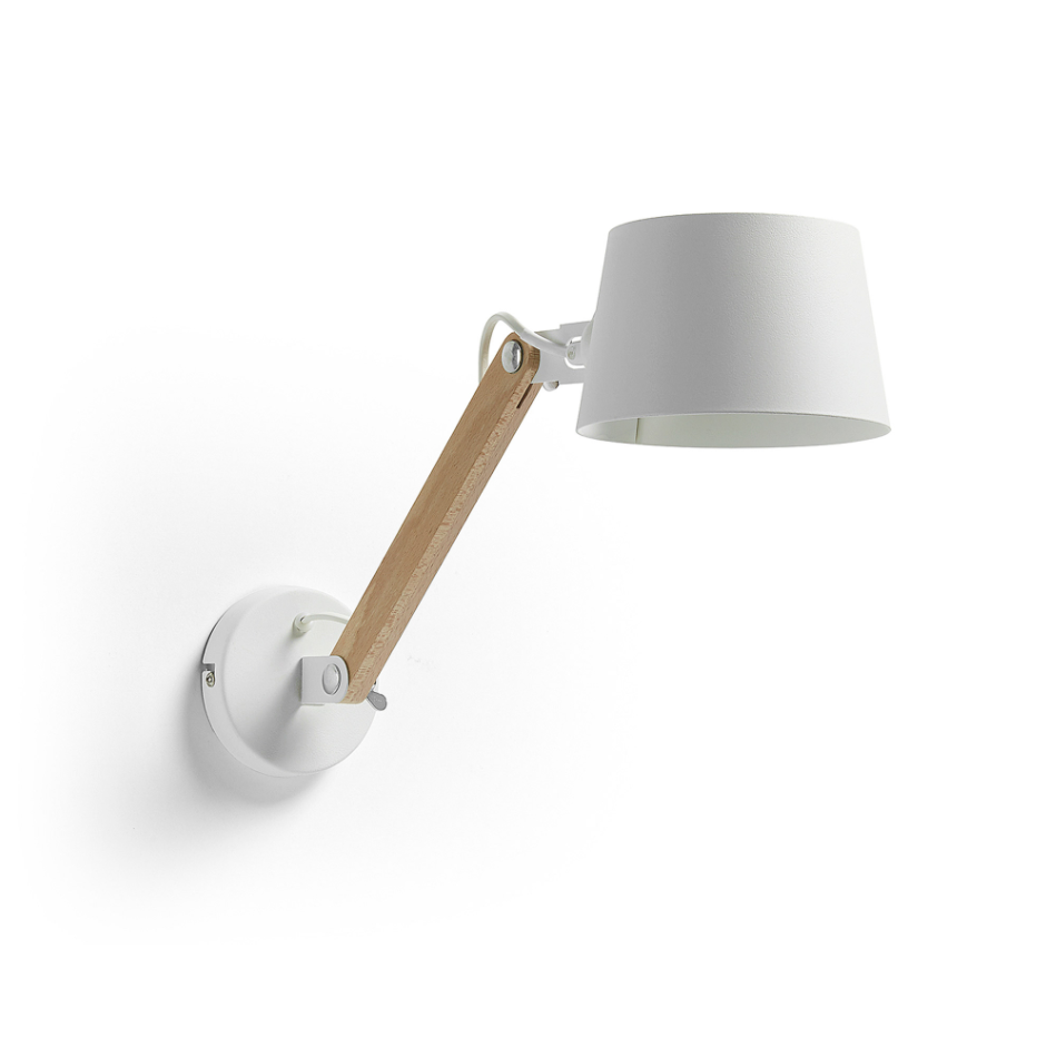 Laforma Laforma Move Væglampe - Hvid/Natur Metal/Træ Belysning