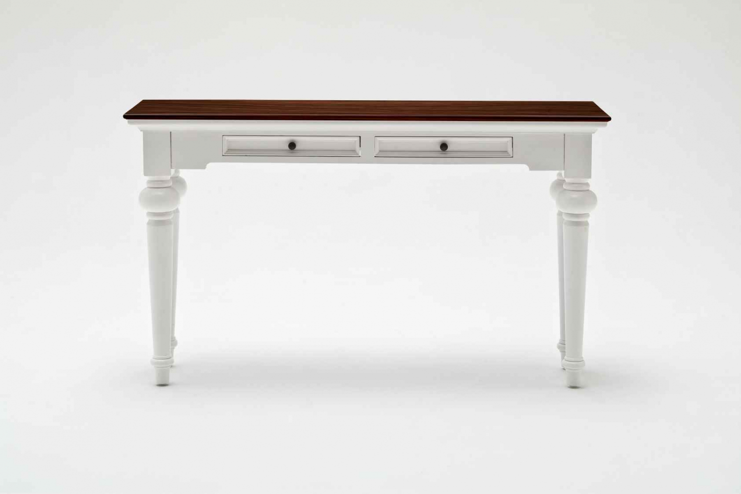 Novasolo Provence Konsolbord - Hvid/Brun Mahogni M. 2 Skuffer