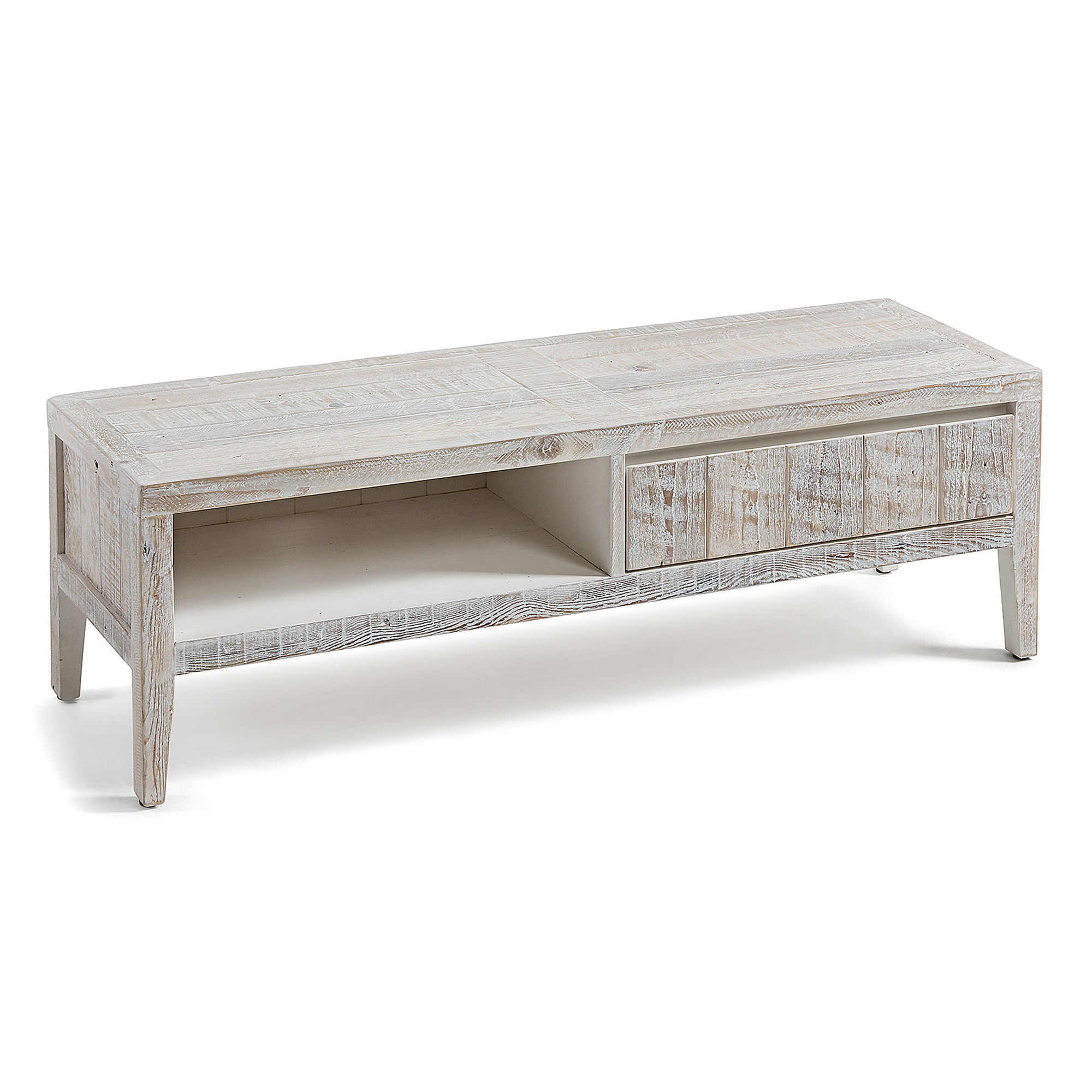 Laforma Laforma Woody Tv-Bord - Hvidvasket Fyrretræ, M. 1 Rum Og 1 Skuffe Dagligstue