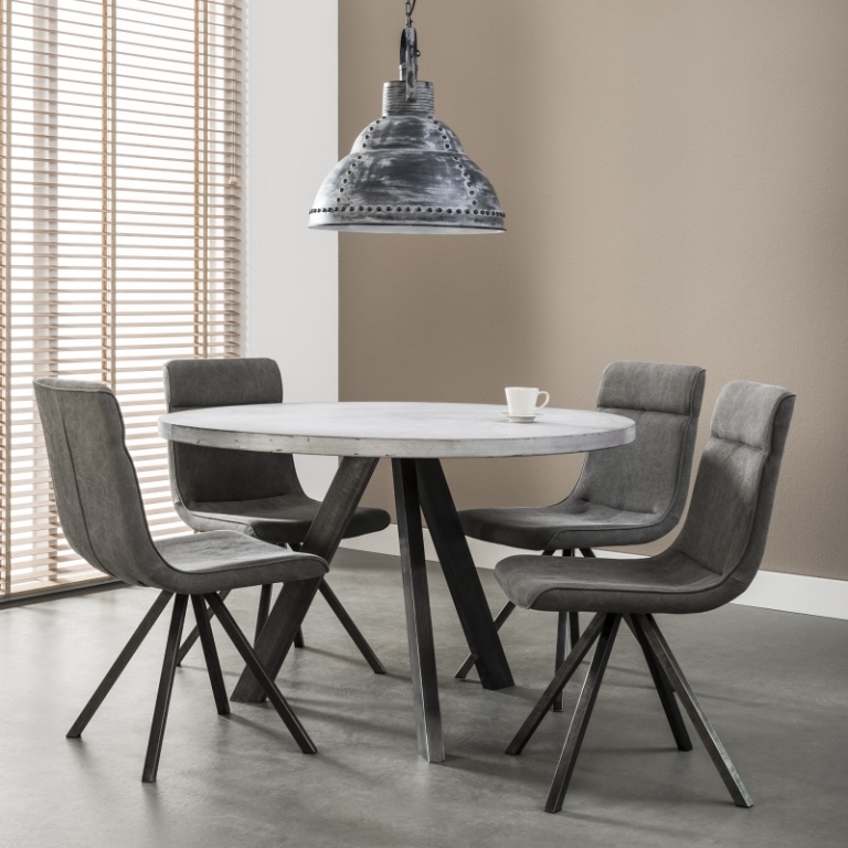 Furbo spisebord ø 120 cm, beton top, metalben spiseborde bobo Beton spisebord