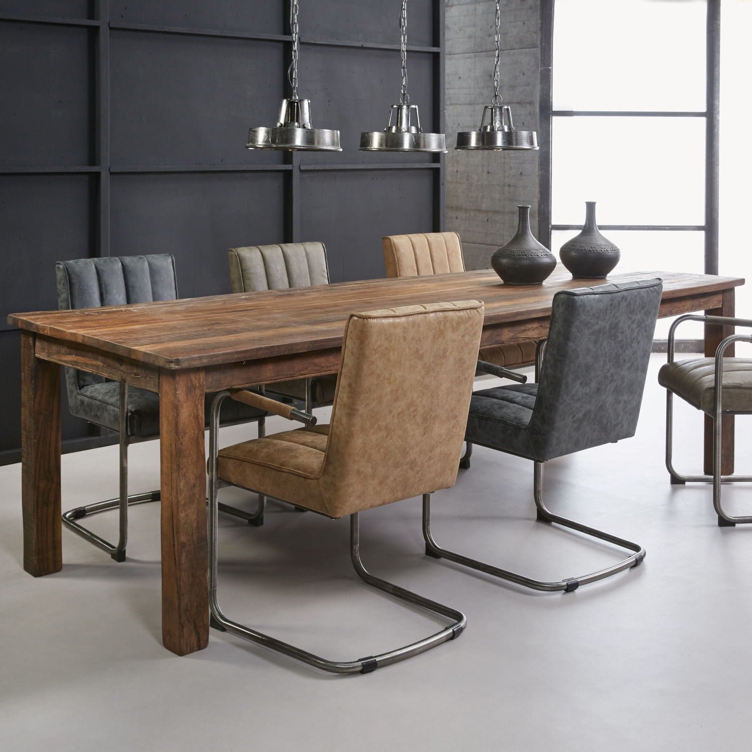 Furbo spisebord, genbrugstræ, 90 x 260 cm spiseborde bobo Billige bordben