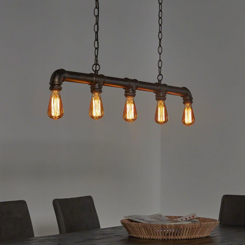 Furbo Loftslampe - Sort Metal, Til 5 Pærer (108X4)