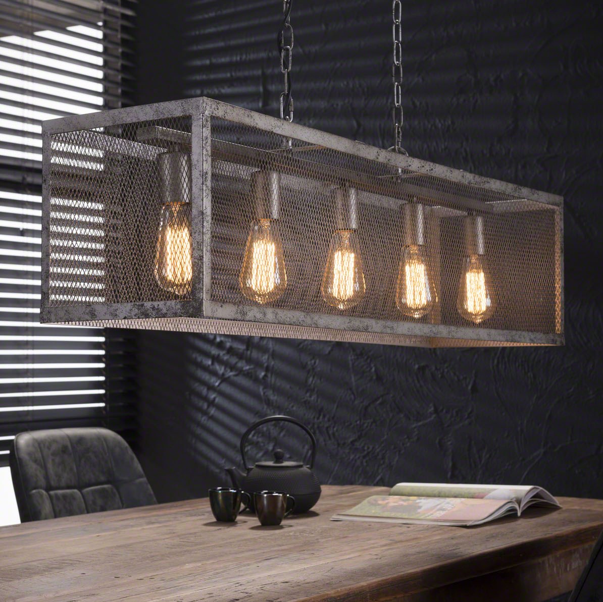 Furbo Furbo Firkantet Loftslampe, Til 5 Pærer - Sølv Metal (100X25) Belysning