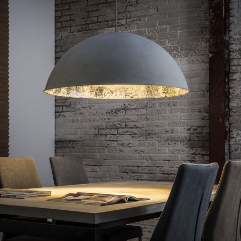 Furbo Loftslampe - Beton Og Metal M. Antik Sølv Finish (Ø80) Belysning