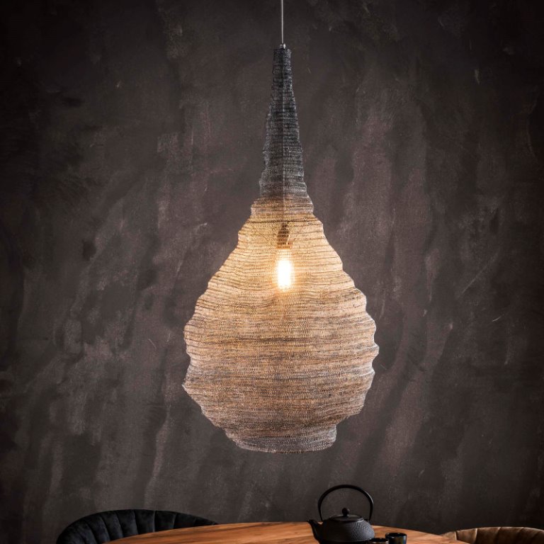 Furbo Loftslampe, Tragtform - Vævet Gråt Metal (Ø50)