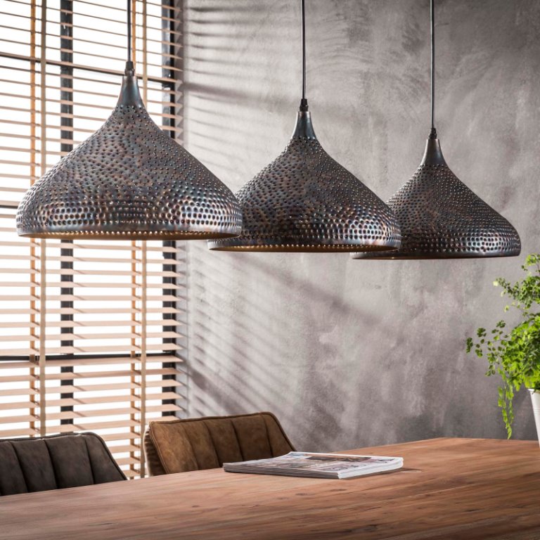 Furbo Loftslampe - Sort/Brunt Metal, M. 3 Lampeskærme (135X32) Belysning