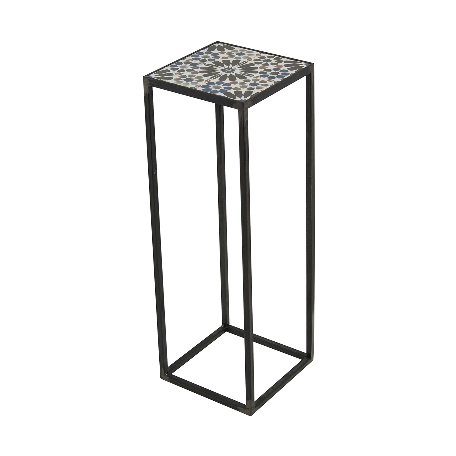 Spinder Design Kvadratisk Ibiza Blacksmith Sidebord - Multifarvet Keramik Og Stå (21X21)