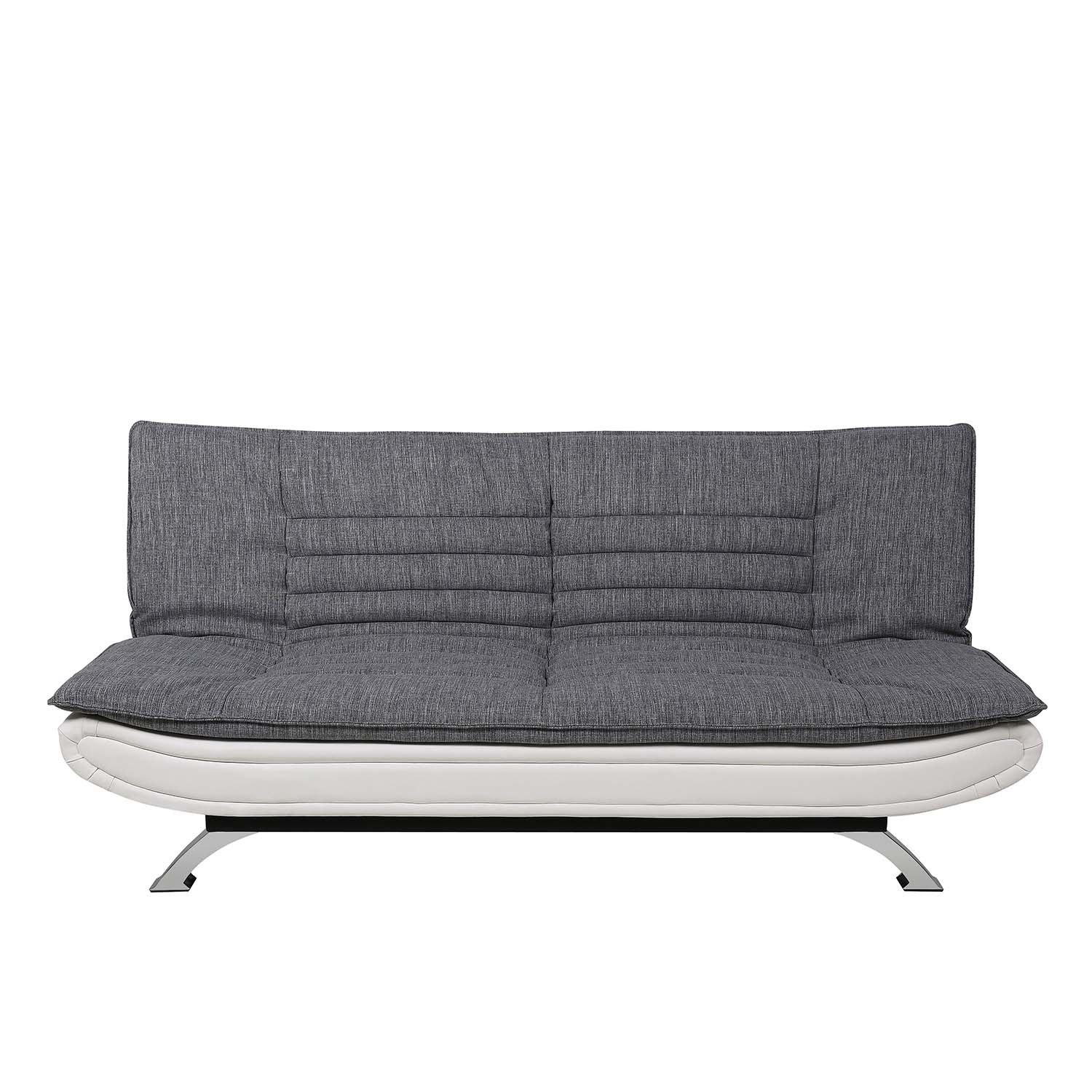 Act Nordic Faith Sovesofa - Lysegrå Polyester, Hvid Pu Og Krom Metal