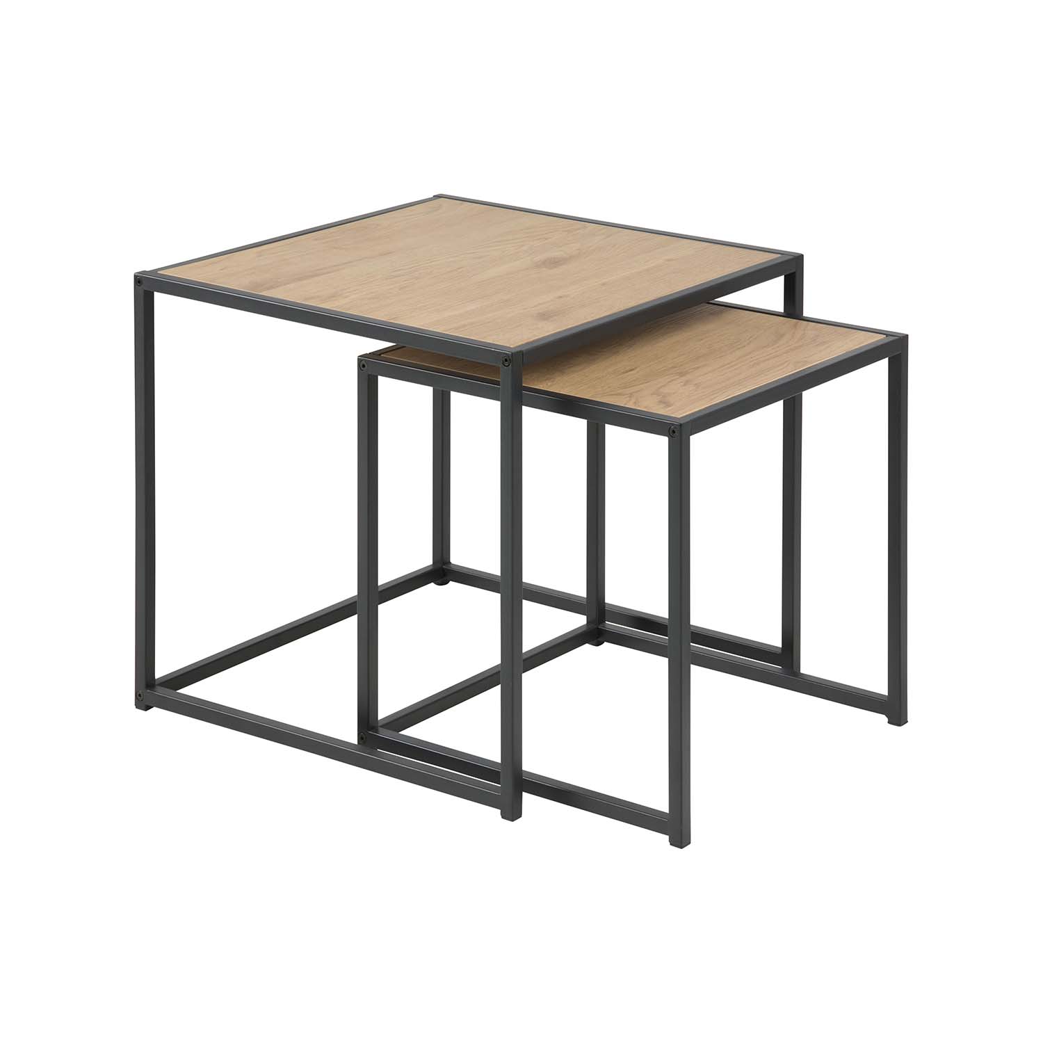Act Nordic Act Nordic Seaford Indskudsborde - Natur Papir Vild Eg Og Sort Metal Dagligstue