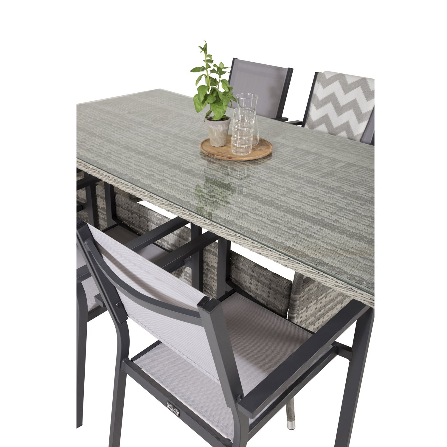 VENTURE DESIGN havesæt, m. Vikelund bord (200x100) og 6 Copacabana