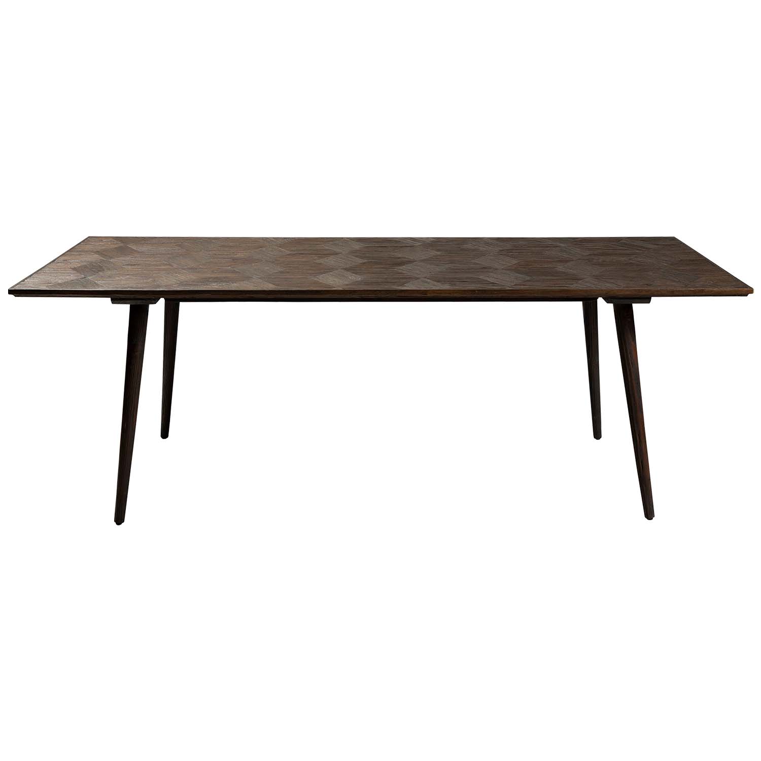 Dan-Form Rektangulær Diamond Spisebord - Brun Elm Genbrugstræ (220X100)