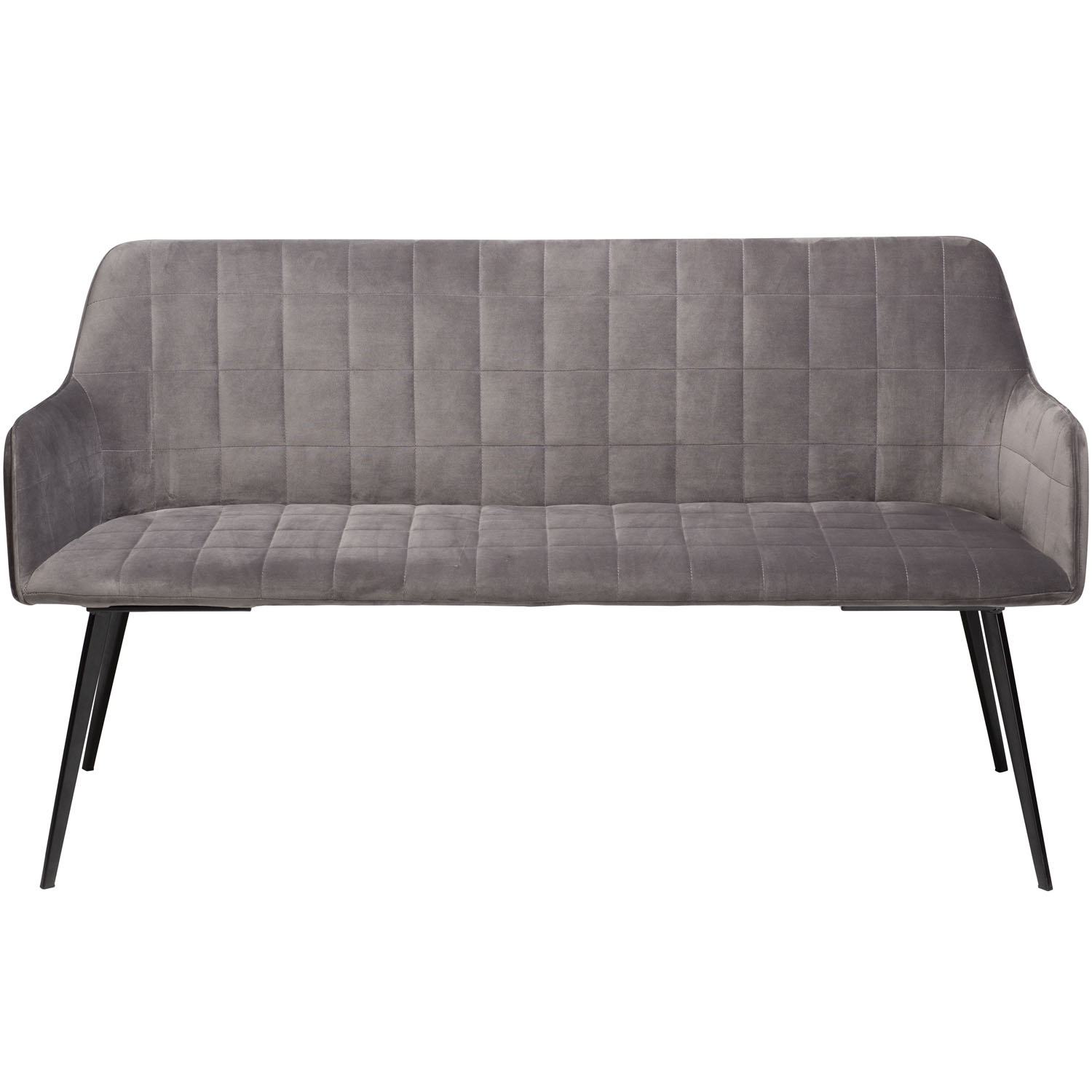 Dan-Form Embrace Sofabænk, M. Armlæn - Grå Velour Og Sort Stål