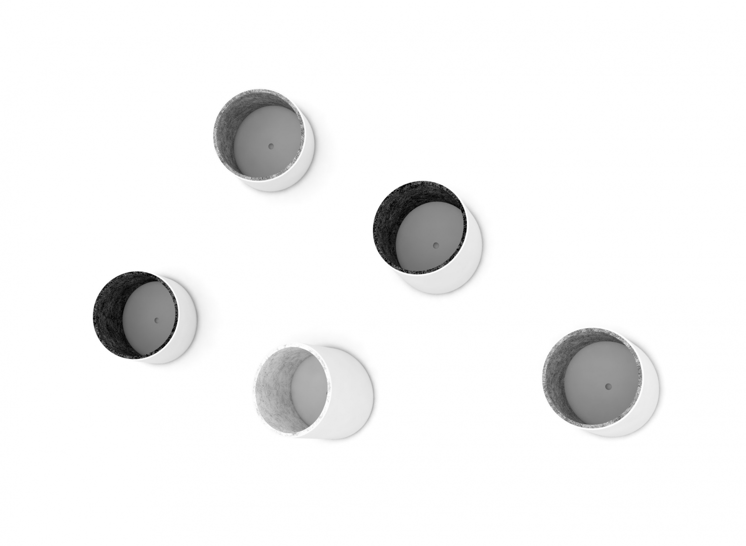 Jensenplus Hole On Knager - Flerfarvet Metal, Runde, 5 Stk Hvid Grå - Blandet