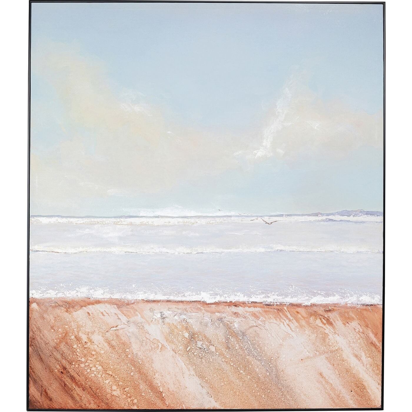 Kare Design Kare Design Beach View Akryl Maleri - Blå Og Sandfarvede Nuancer, M. Ramme (150X130) Boligtilbehør