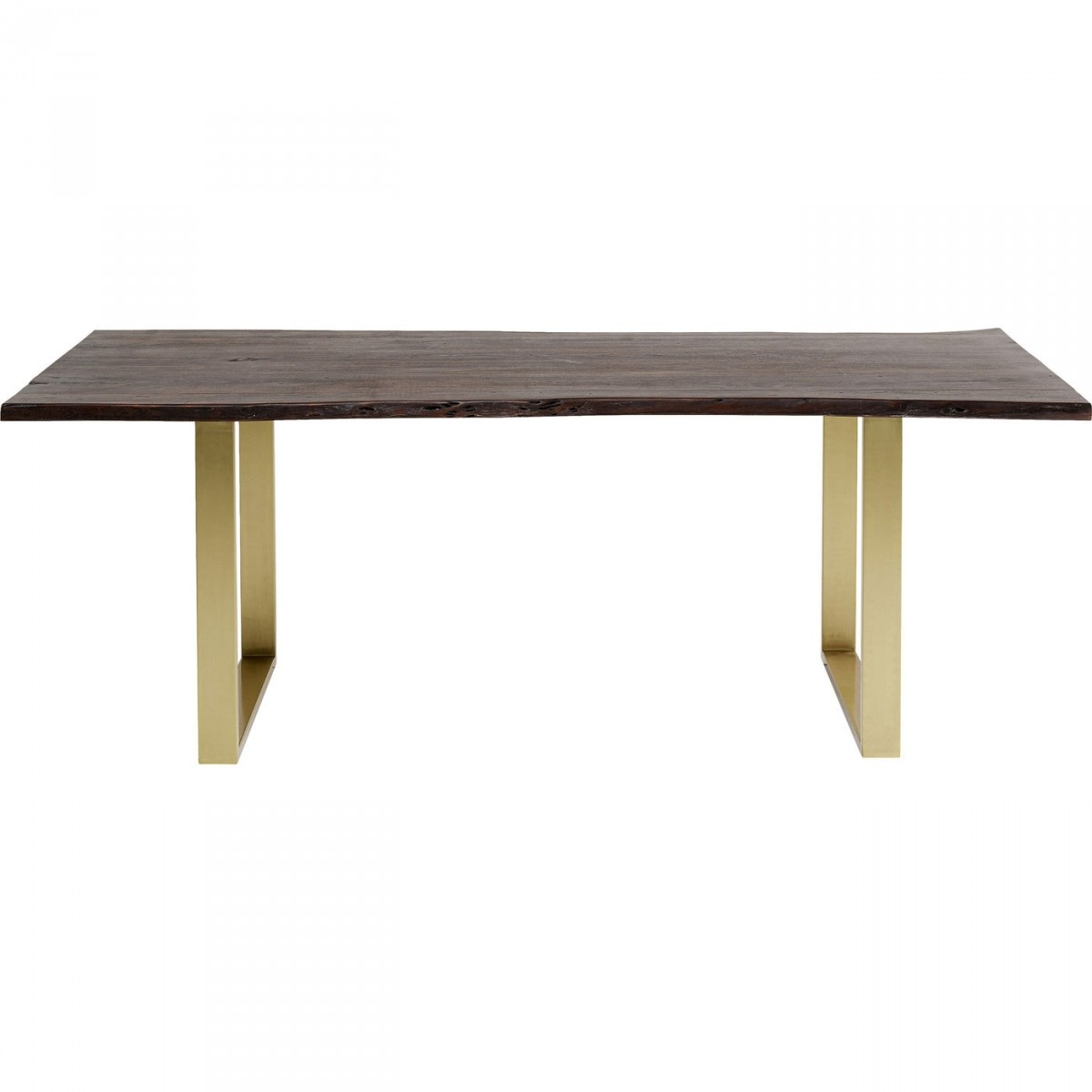 Kare Design Rektangulær Harmony Dark Brass Spisebord - Brun Akacietræ Og Messing Stål (160X80)