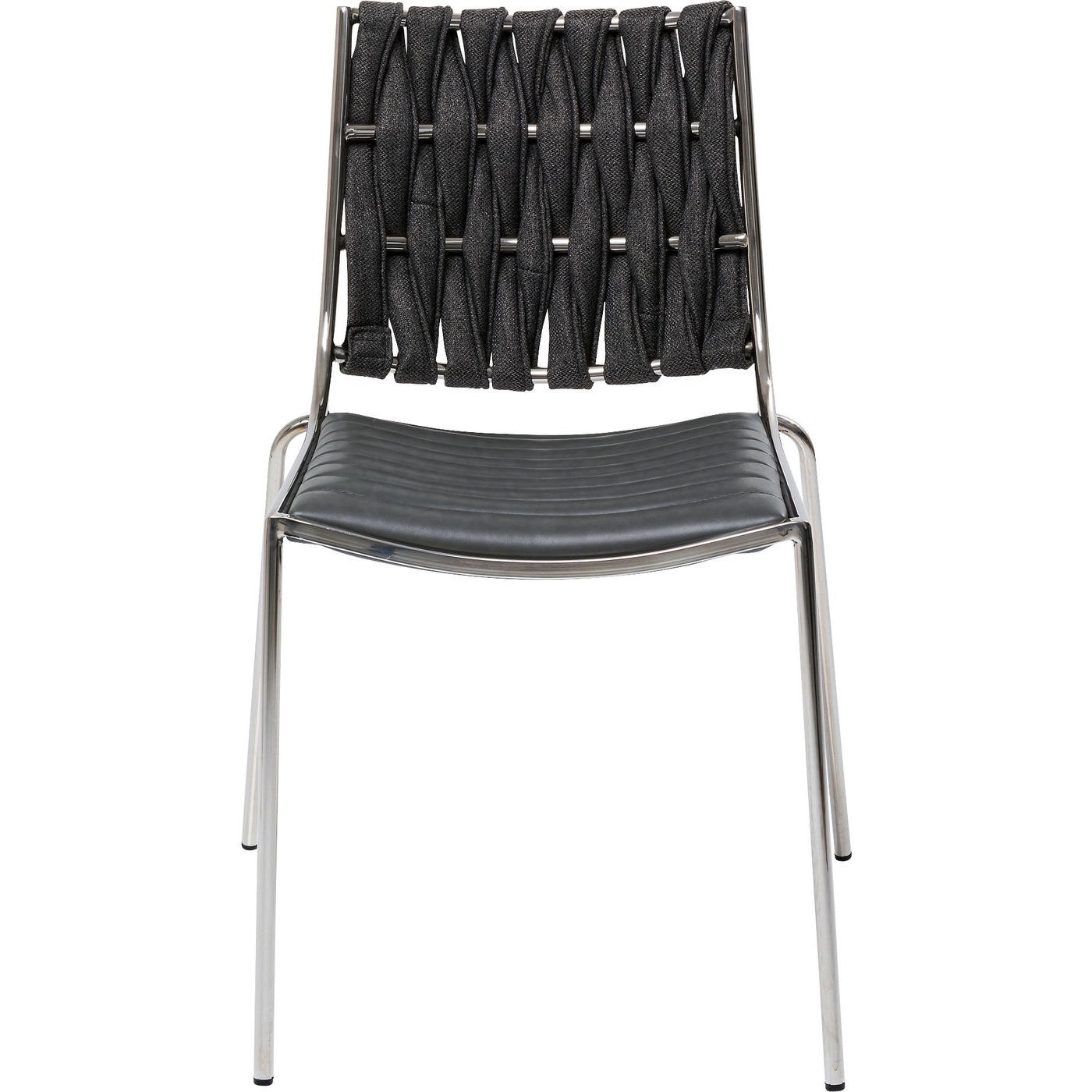 KARE DESIGN Two Face spisebordsstol - mørkegrå polyester/PU og stål Billede af KARE DESIGN Two Face spisebordsstol - mørkegrå polyester/PU og stål