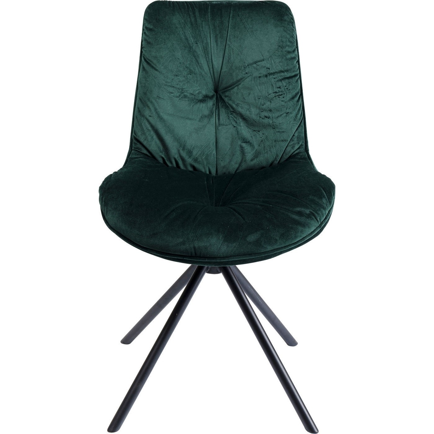 Kare Design Mila Spisebordsstol - Grøn Polyester Og Stål Spisestue