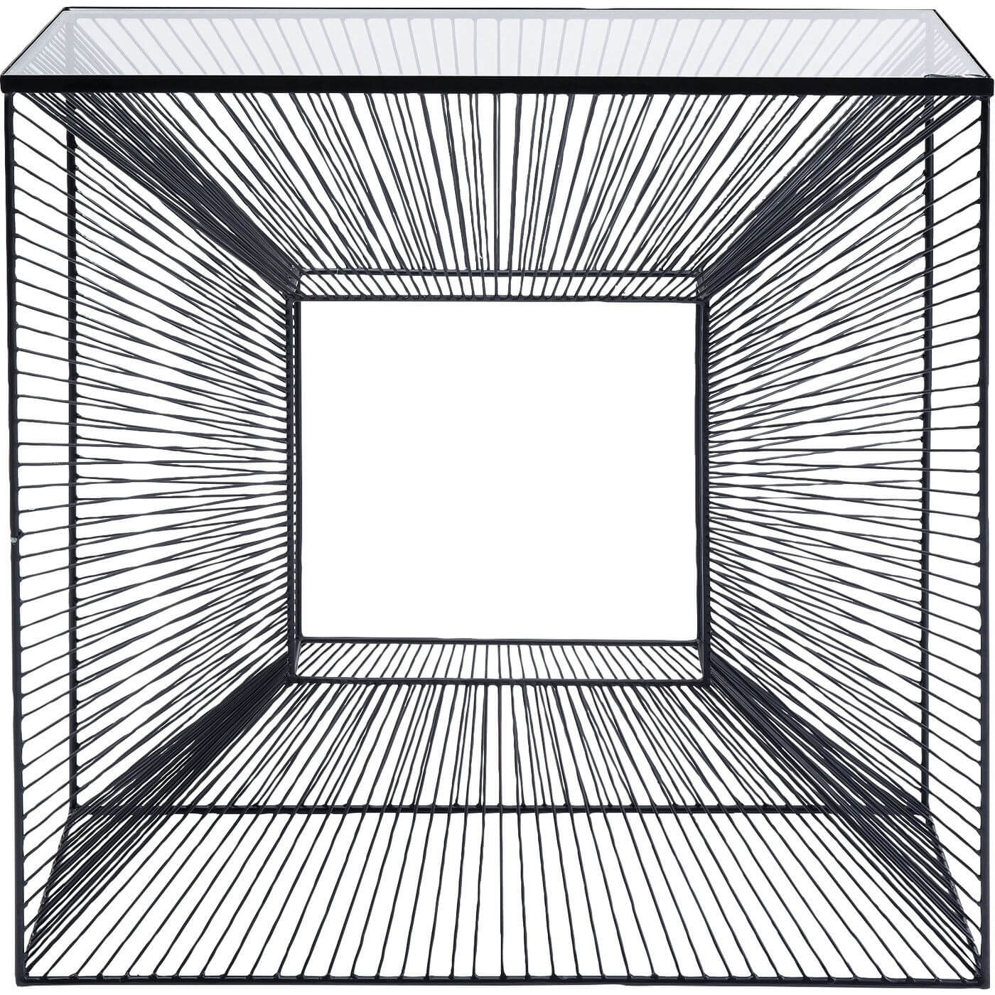 Kare Design Rektangulær Dimension Konsolbord - Klar Glas Og Stål (80, 5X35, 5)