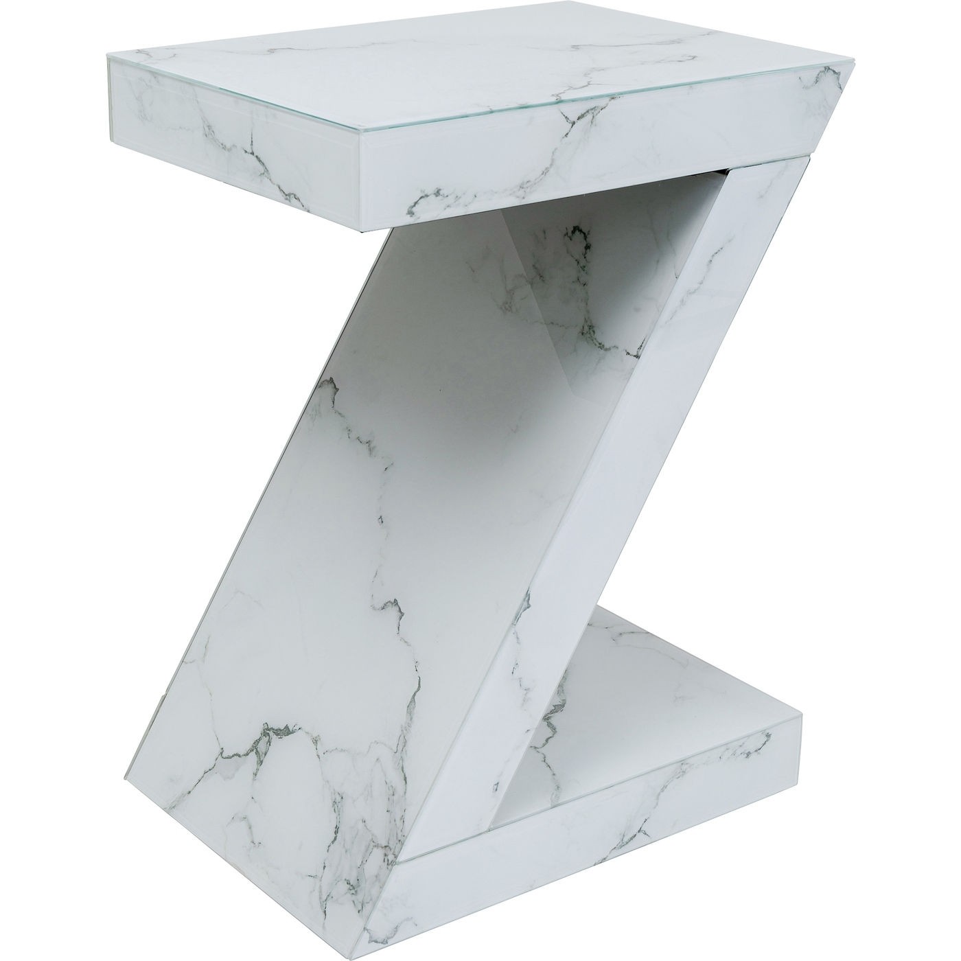 Kare Design Kare Design Luxury Z-Formet Sidebord - Glas M. Marmorlook (45X33) Dagligstue