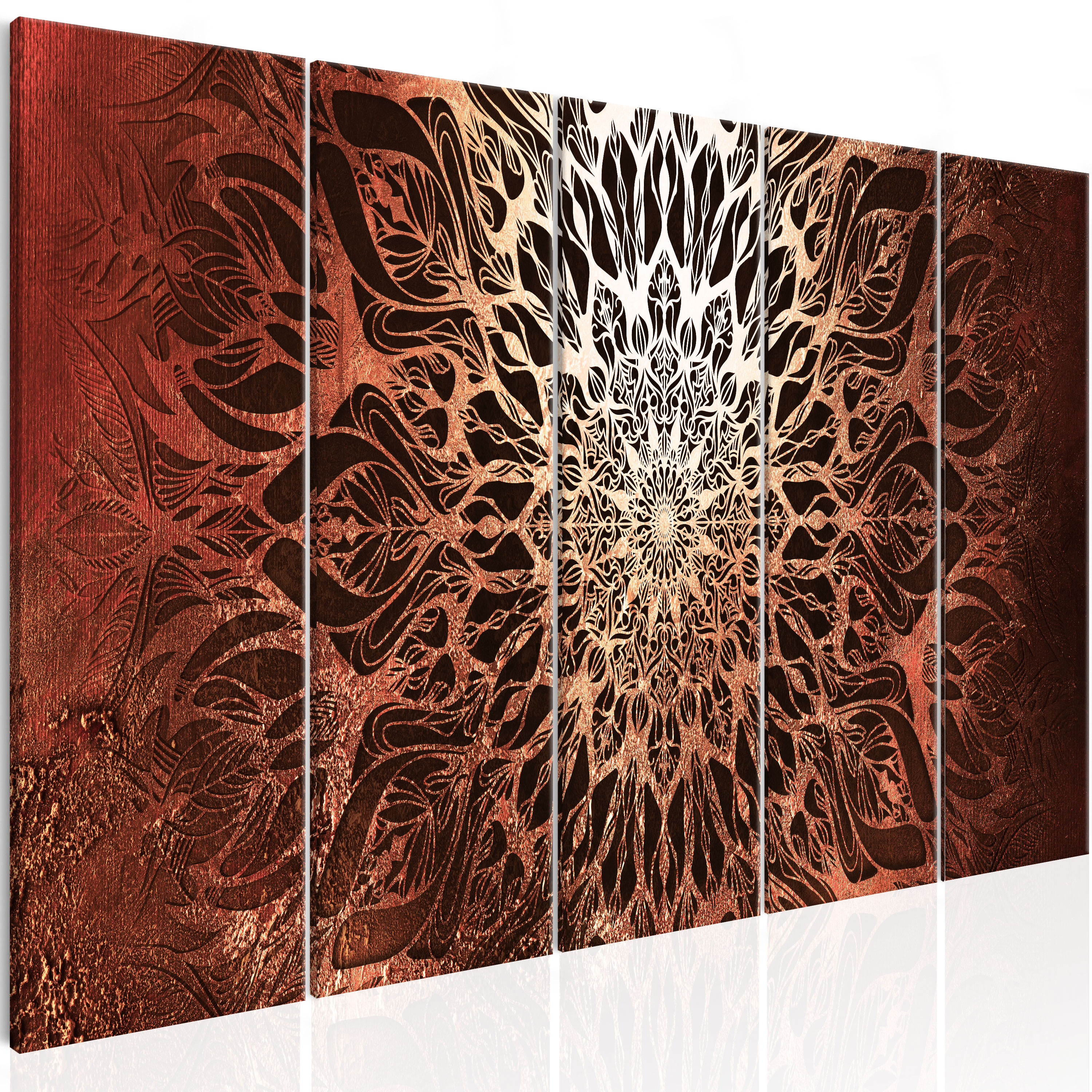 Artgeist Billede - Hypnosis (5 Parts) Orange Narrow 225X90 Boligtilbehør