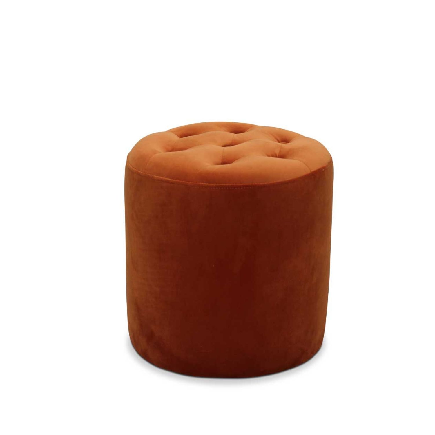 Haga Gruppen Haga Pisa Puf - Orange Fløjl Stof, Rund (Ø 35) Dagligstue